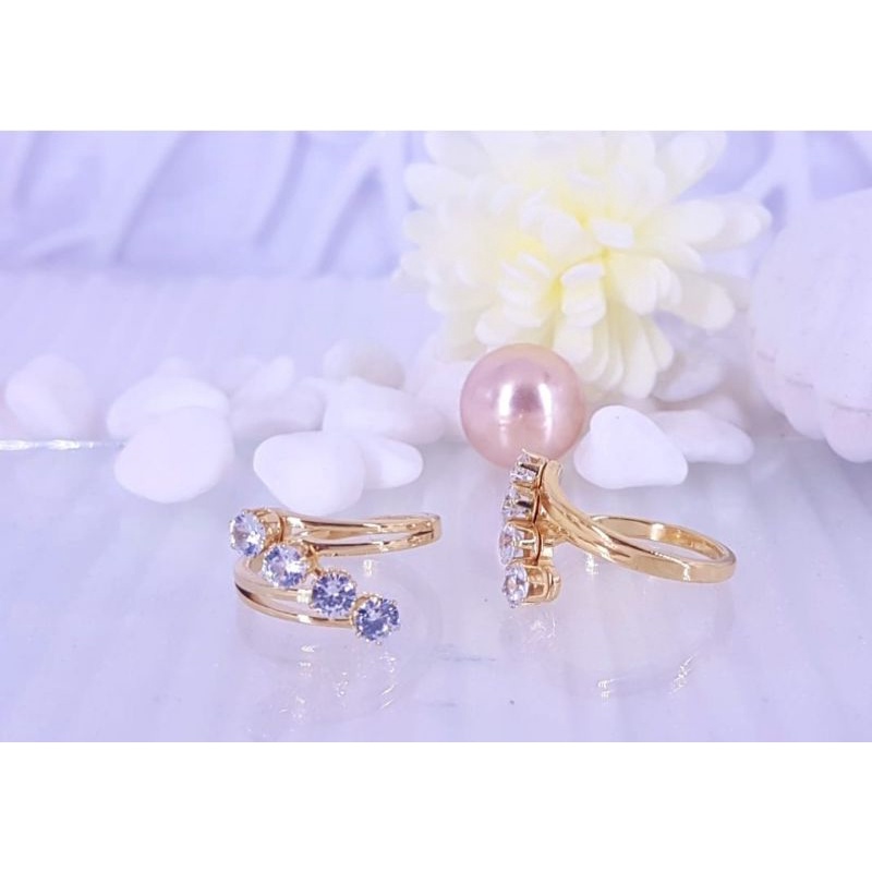 Cincin titanium berlapis emas24k /cincin wanita berlapis emas24k (Cn20)