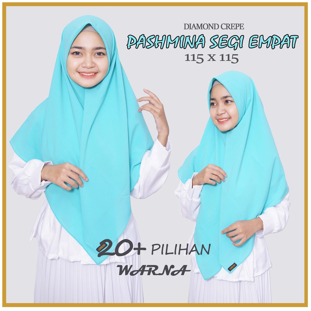 Jilbab Segi Empat 115 Hijab Syari Segi Empat Diamond Crepe Polos