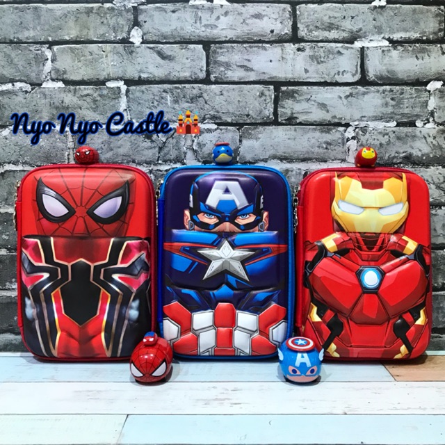 

Tempat Pensil Organizer Hardcase 3D Boys Superhero Marvel Edition Ironman Captain America Spiderman