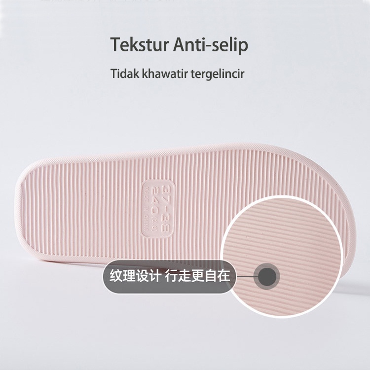 MINISO Sandal Kamar Mandi Sendal Selop Polos Model Cross Comfortable Nyaman Dewasa Non Slip Indoor-5