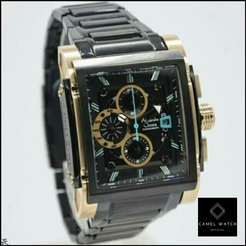 Grosir Jam Tangan Pria Alexandre Christie AC6405MC Kronograph Black Stainles