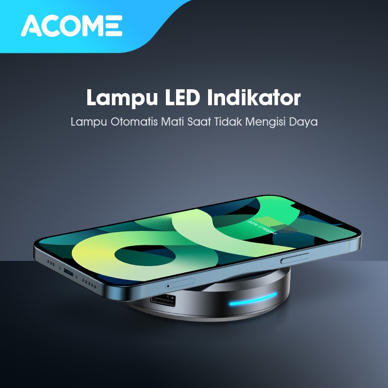 ACOME Wireless Charging QI Quick Charge 10W 4Port Garansi Resmi 1 Tahun AWC01
