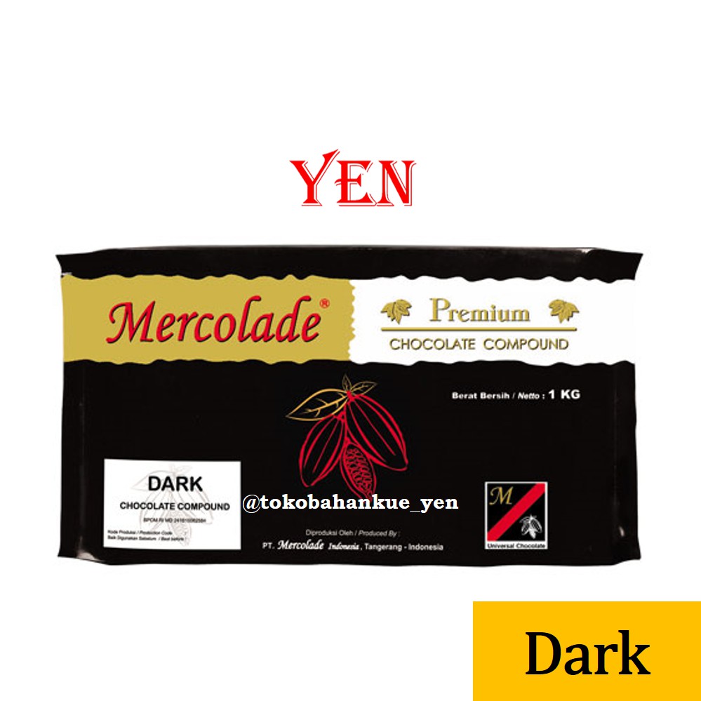 

Mercolade Premium Dark Chocolate Compound / DCC / Coklat Batang / Dark Cooking Chocolate 1 Kg