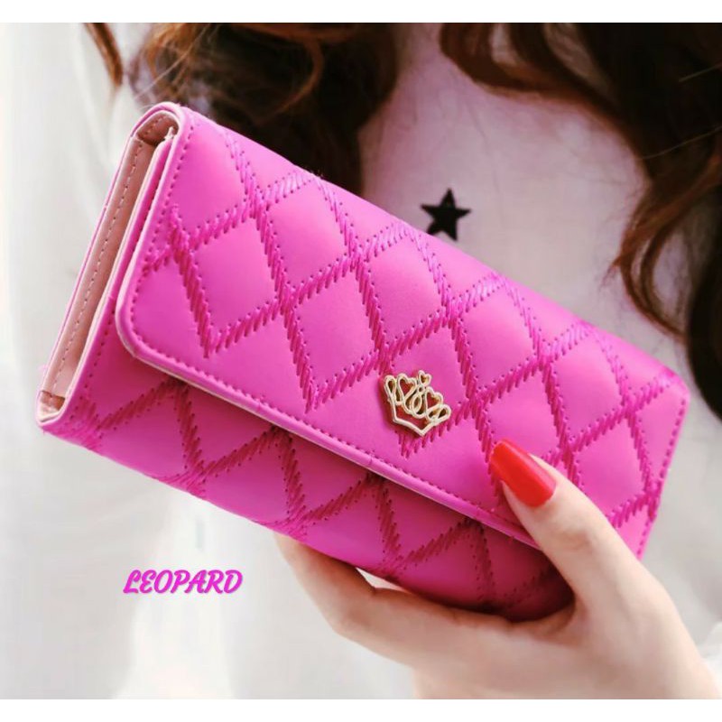 DOMPET WANITA PINKA WA031P3 IMPORT PINK KULIT LIPAT KOREA FASHION ABG PESTA MURAH BATAM PREMIUM ORI