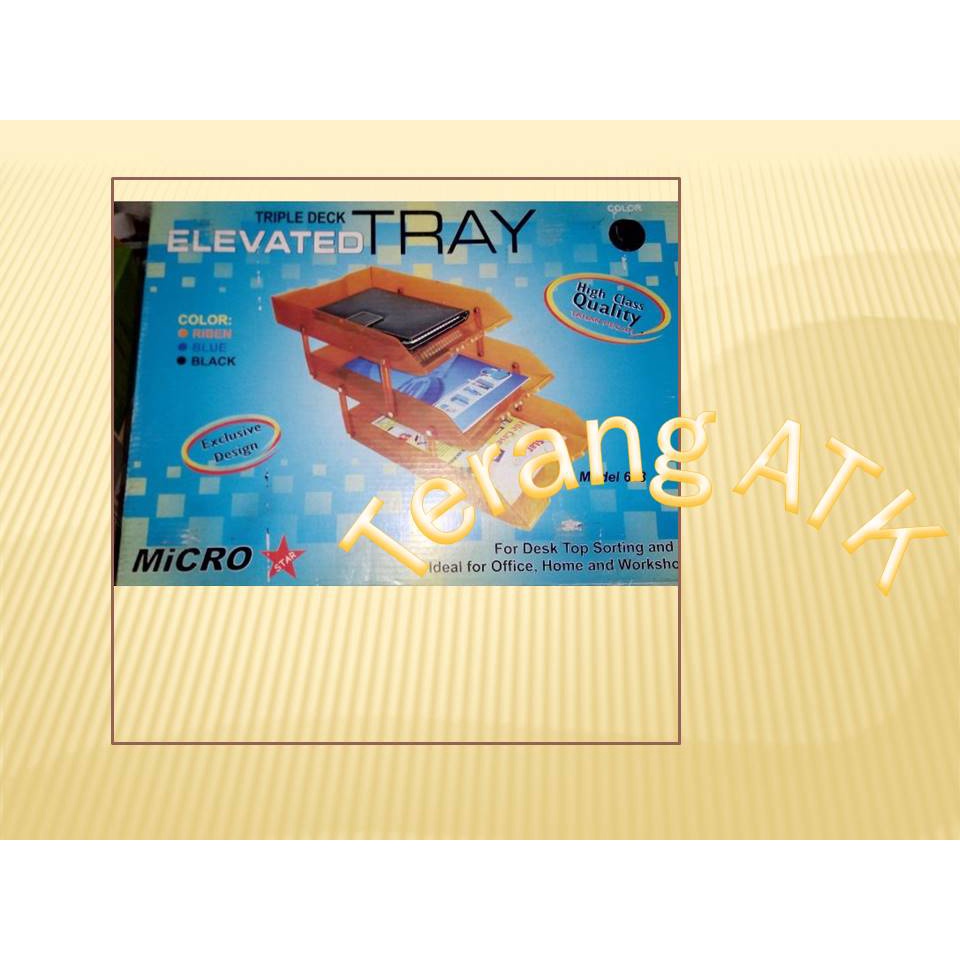 

Tray 3 Susun Plastik Mika Elevated Merek Microtop 603