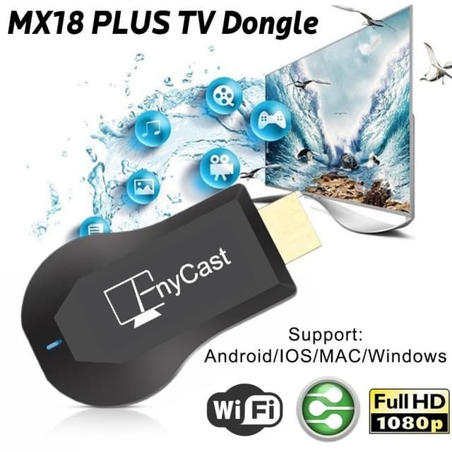 Anycast MX18 Plus Miracast AirPlay WiFi Dongle Receiver - Untuk Koneksi Smartphone ke TV &amp; Proyektor