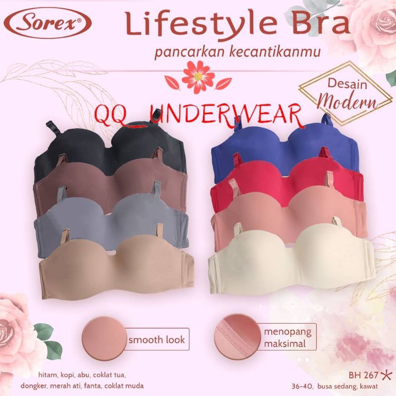 Bh Sorex 267 Seamless Lifestyle Bra / Bra Sorex 267 Busa Sedang Size 34-40 Kait 2 / Bh Sorex Kawat