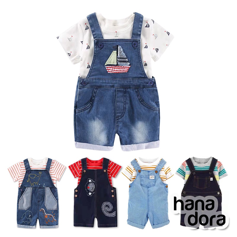 2-Piece Shortalls Boy - Set Baju Kodok Bayi