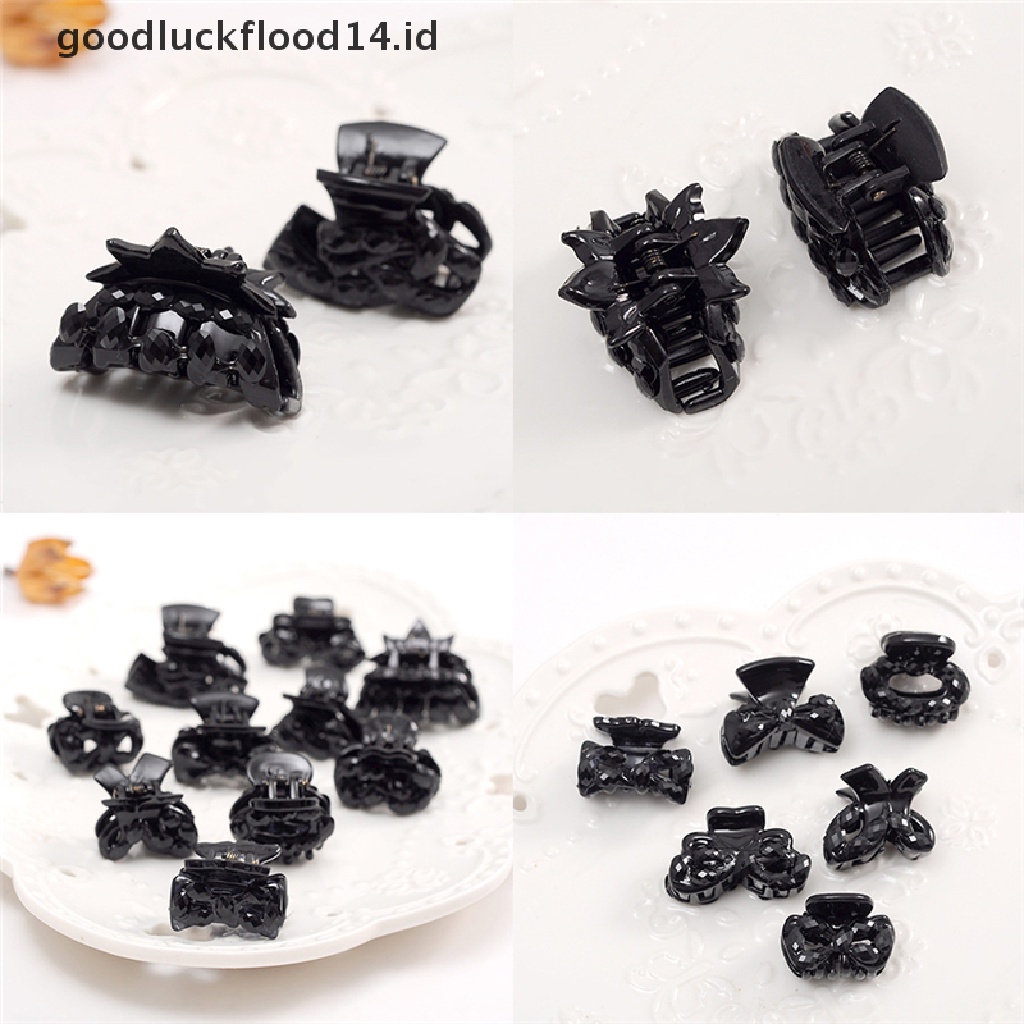 [OOID] 10pcs Popular Mixed Small Plastic Black Hair Clips Hairpin Claws Clamps Fashion ID