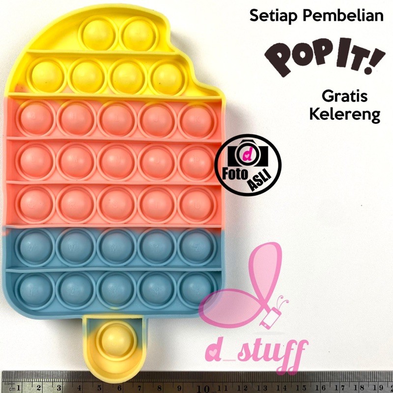 Figdet Push bubble pop it Toy mainan anak tiktok free kelereng / gundu-6