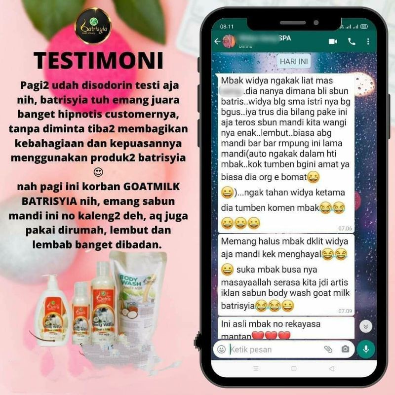 BODY WASH S GOAT MILK BATRISYIA TERBAIK /MENCERAHKAN/MELEMBABKAN