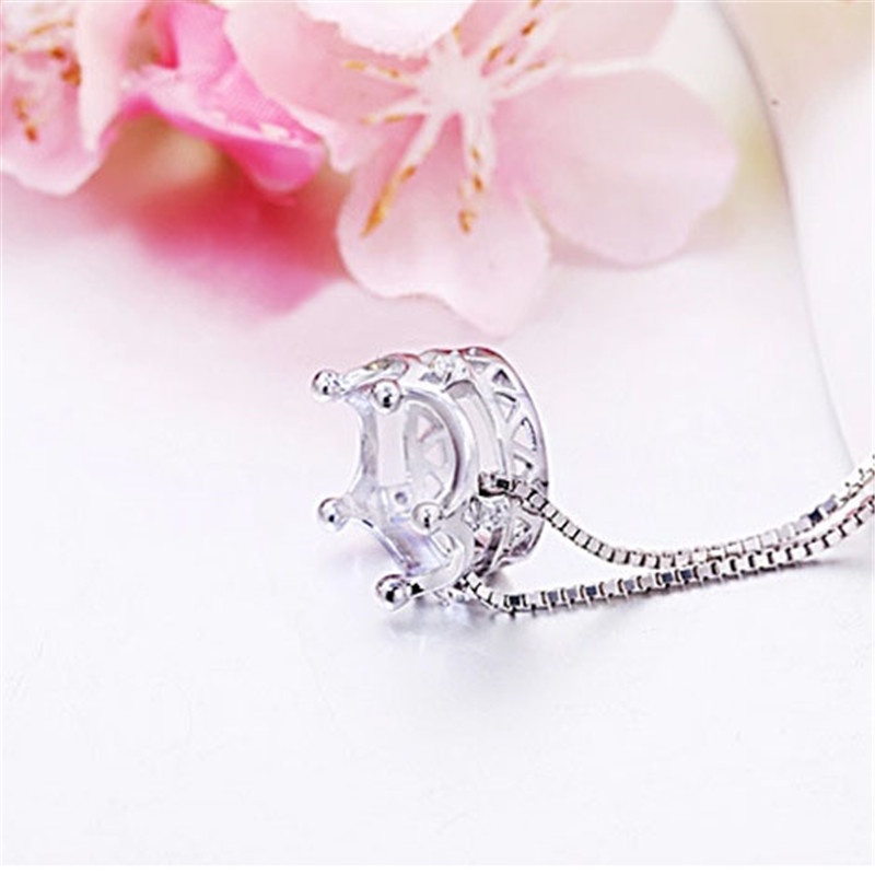 [Ready Stock]Fashion Silver Plated Cute Crown Pendant Necklace