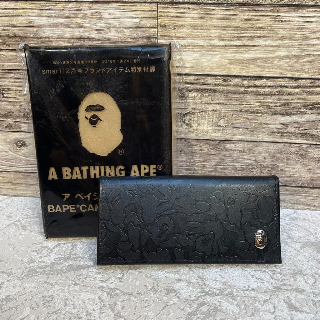 BAPE Long Wallet FREE BOX / Dompet A Bathing Ape Dompet Panjang Dompet Kulit