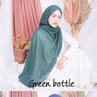 Bella Pashmina New  Fashion Muslim Pashmina Bella Double Hycon-Green bottle