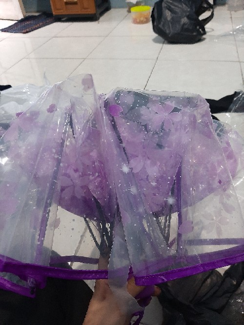 Ra 11 Payung Lipat Transparan Motif Bunga Sakura