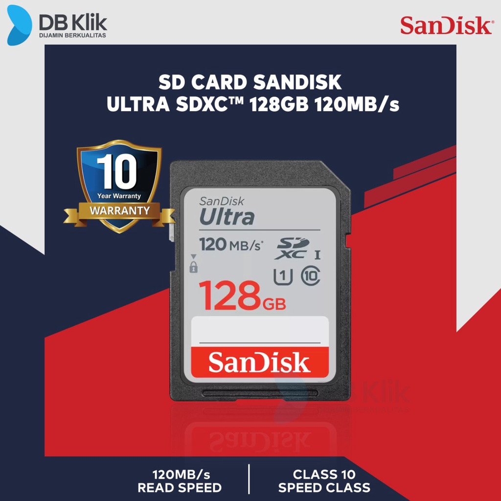 SD Card SanDisk Ultra SDXC 128GB 120MB/s (SDSDUN4-128G-GN6IN)