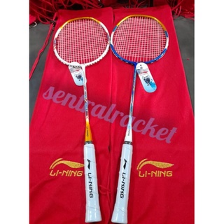 Raket badminton MURAH BERKUALITAS, berlogo PBSI, Free Senar terpasang ( siap pakai) dg Tas Serut LINING BORDIR