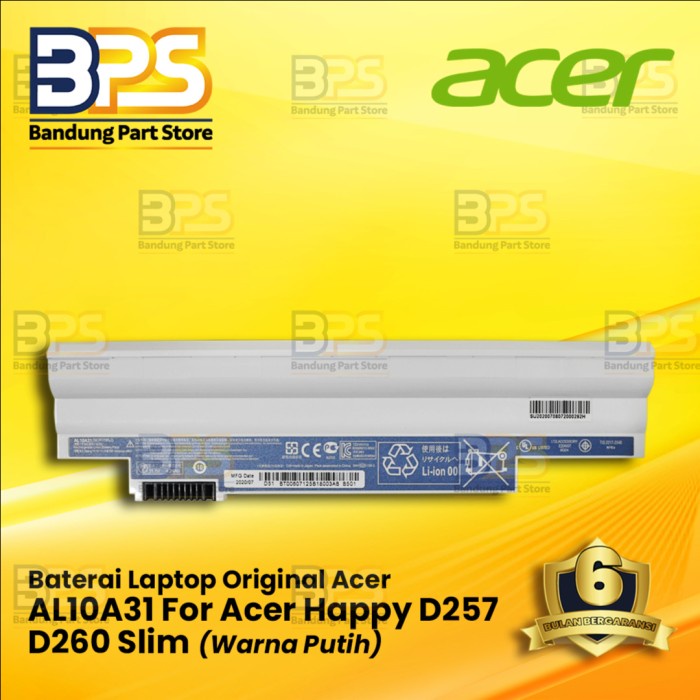 Baterai Original Acer For Laptop Aspire One 522 722 D255 White Slim