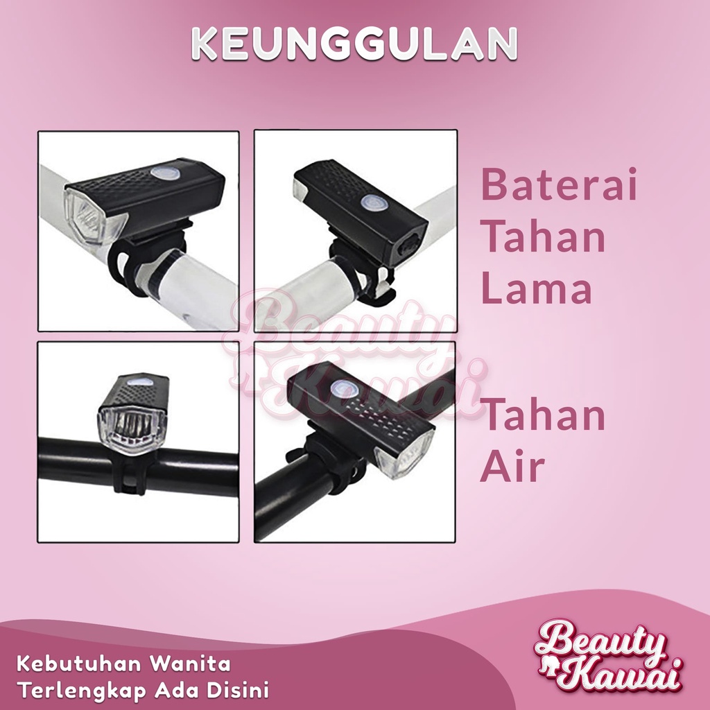 Lampu Sepeda Depan Belakang Aksesoris Olahraga Outdoor LED Waterproof