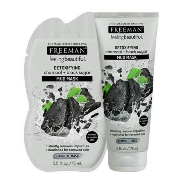 Jual Masker Freeman Detoxifying Charcoal + Black sugar Mud Mask (BARU ...