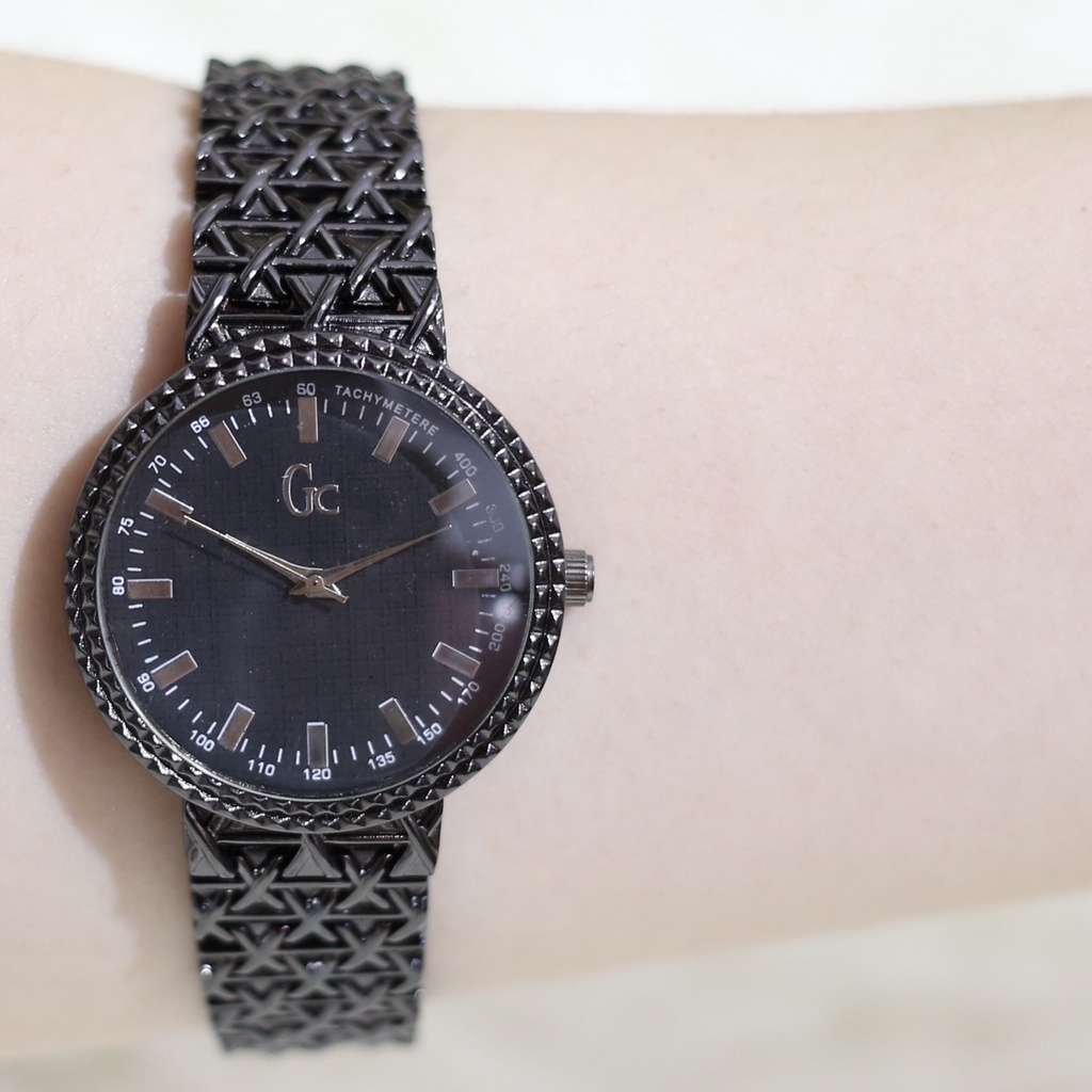 Jam tangan GUESS rantai wanita fashion cewek termurah grosir ecer stainless GR001-GC004 FULLBLACK