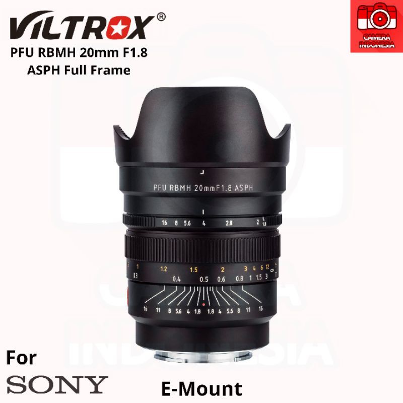 Lensa Viltrox PFU RBMH 20mm F1.8 ASPH Full Frame Wide Angle E-Mount Kamera Sony Mirrorless