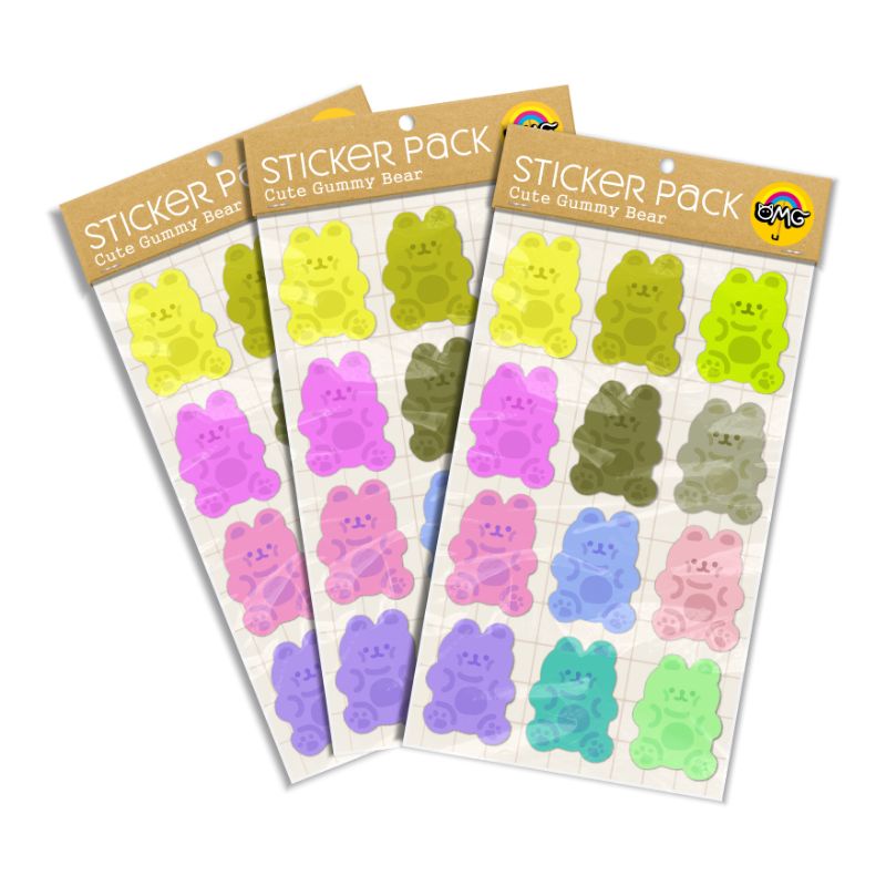 

12Pcs Stiker Beruang Gummy | Sticker Pack Aksesoris Handphone Laptop Helm Aesthetic Waterproof