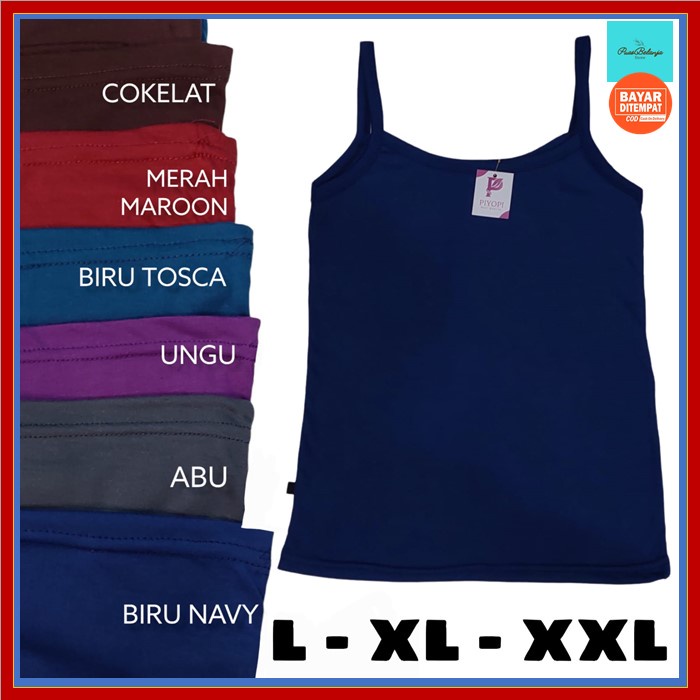 Tank Top Wanita Polos Tali Kecil XXL XL L Katun Singlet Wanita Tang Top Wanita Polos ECER