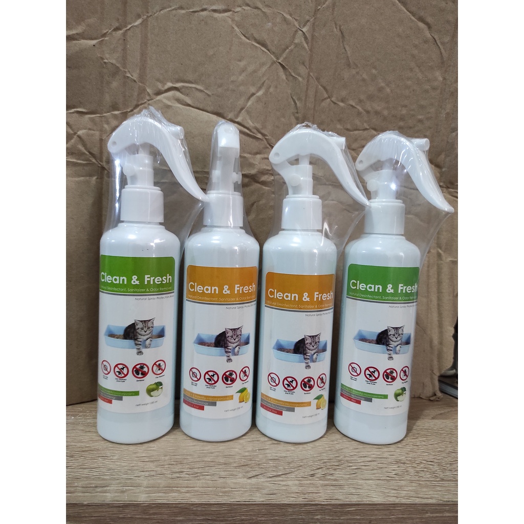 DIATOMIX CLEAN &amp; FRESH anti bakteri spray anti kuman semprot kandang dan ruangan, pasir kucing anti bau