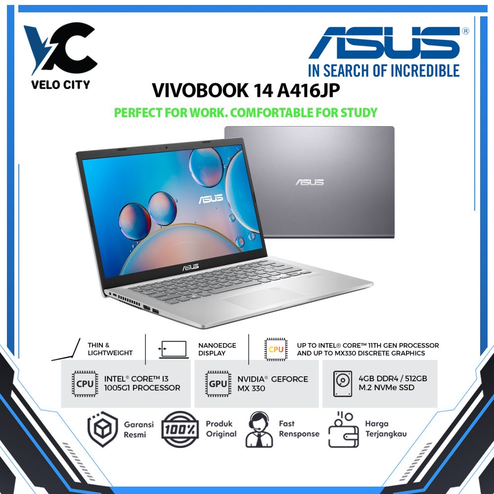 ASUS VivoBook 14 A416JPO-VIPS351+ Transparent Silver Garansi Resmi