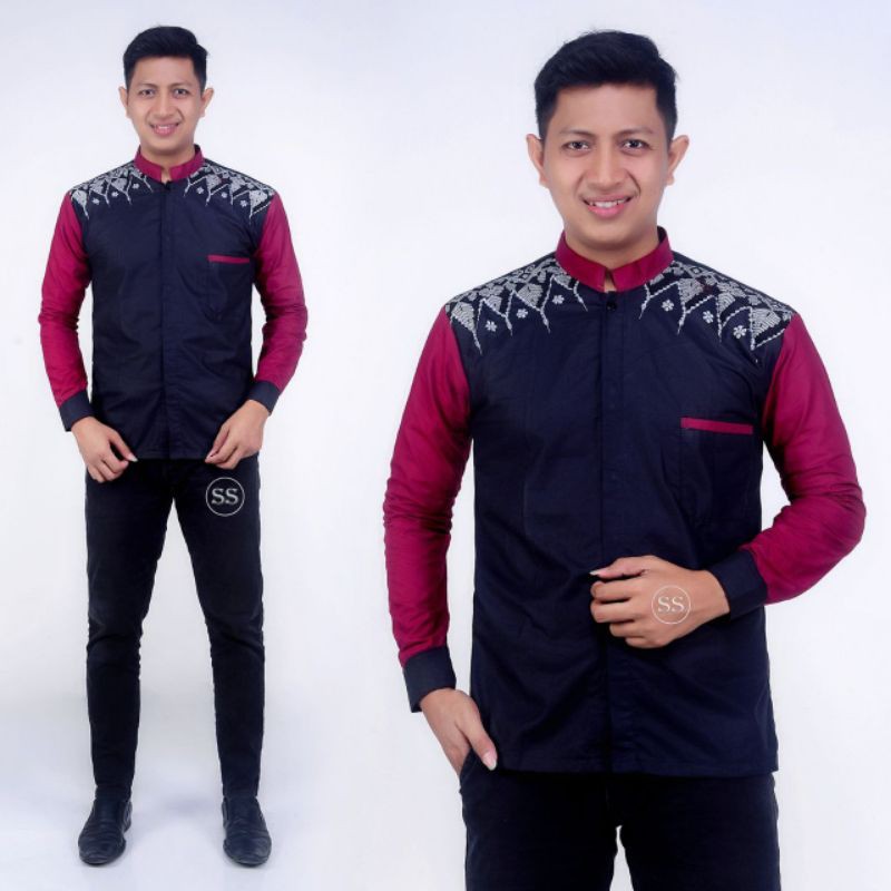 KOKO BATIK/KOKO AZZAHIR/KOKO GUSAZMI/BUSANA MUSLIM BATIK PRIA/BAJU KOKO/KOKO BATIK MURAH TERBARU