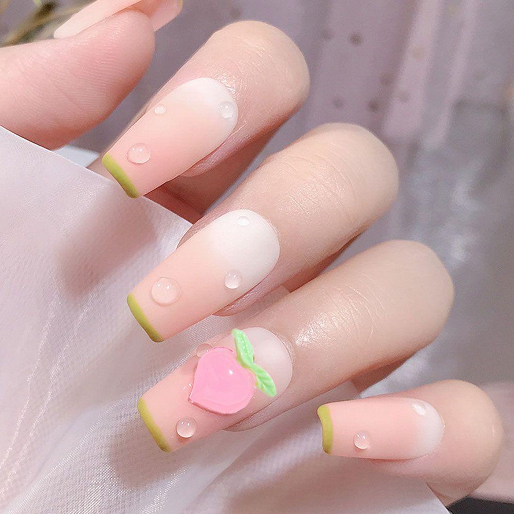 AUGUSTINA Pesona Buah Kuku Agustina Resin Kawaii Strawberry Peach Nanas Manicuring Gems Hiasan Kuku