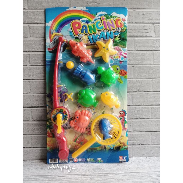 mainan pancing ikan Besar isi 8,( H.30 ) mainan pancing ikan magnet,mainan pancing hewan laut