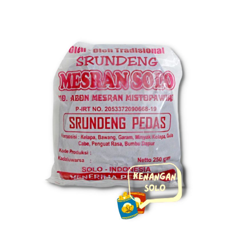 

SERUNDENG MESRAN SOLO rasa PEDAS 250 gram