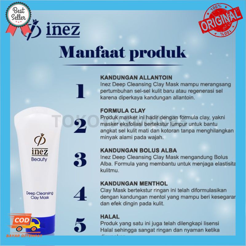 Inez Deep Cleansing Clay Mask Murah