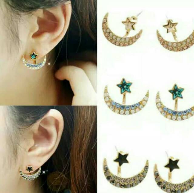 Anting Wanita fashion bulan bintang cantik korea style