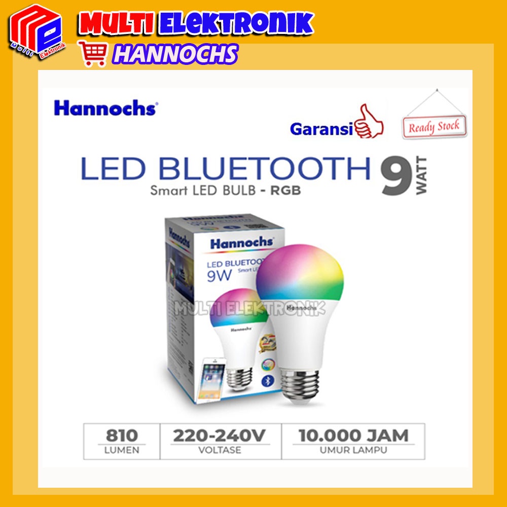 Hannochs Smart LED Bulb Bluetooth 9W RGB - 16 Juta Warna Lampu