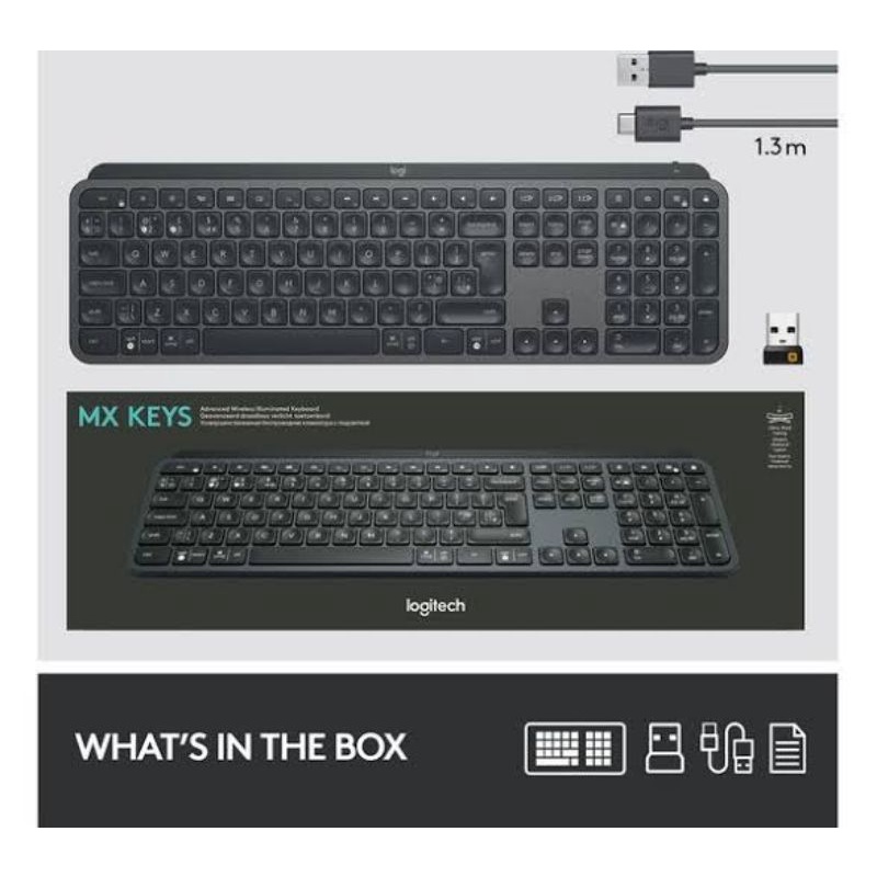 LOGITECH MX KEYS Wireless Keyboard Bluetooth Multi Device Original