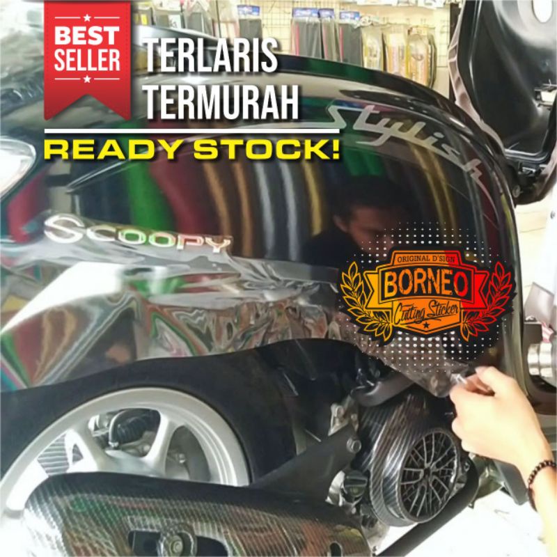 STIKER SKOTLET PUTIH TRANSPARAN BENING BODY MOTOR MOBIL