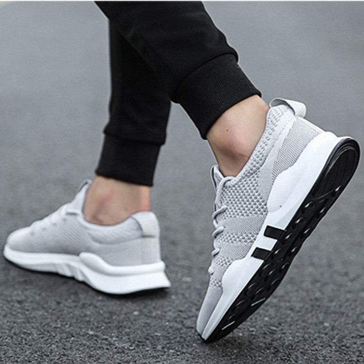 Mainland Sepatu Olahraga Pria Running Shoes Fashion Sepatu Import Untuk Sekolah Kerja Abu-Abu EE01-A