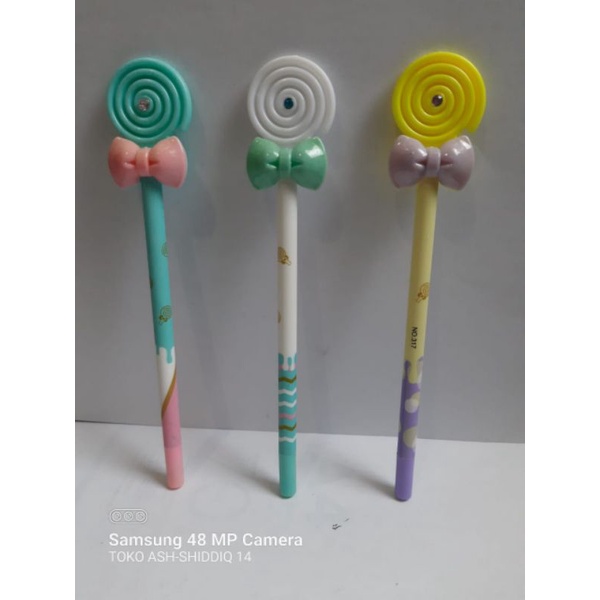 

pulpen lucu | pilpen unik | pulpen bentuk lolipop | pulpen anak anti malas