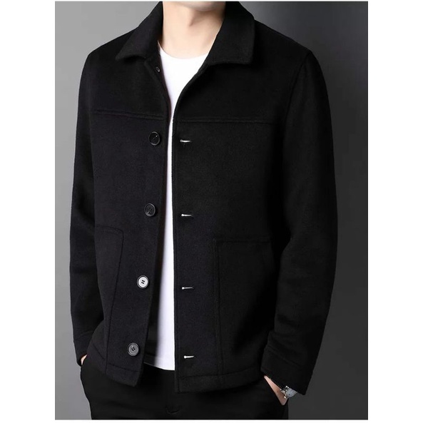 TERBARU JAKET PRIA | SHACKET JACKET FLECEE-Hitam