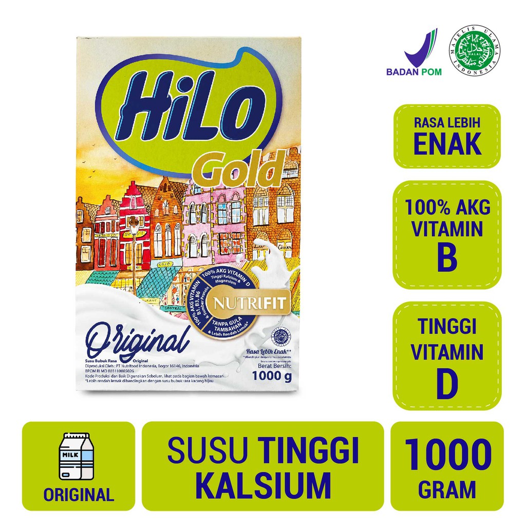 

HiLo Gold Plain 1000 gram - Susu Tinggi Kalsium