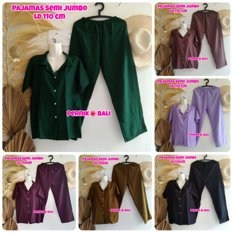 One Set Pajamas SEMIJUMBO Polos Rayon PernikBali