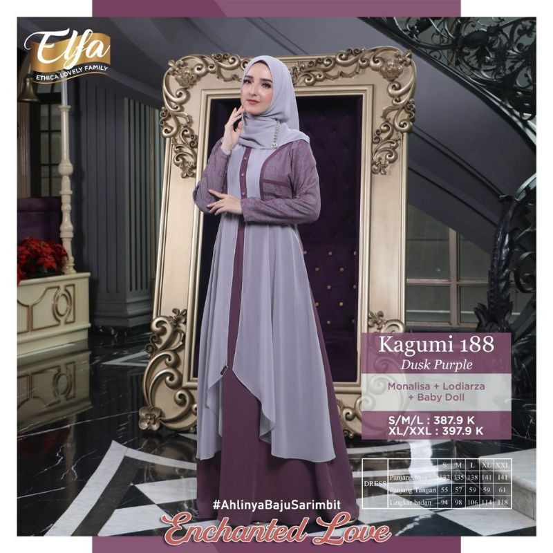 ETHICA Gamis Kagumi 188 - Dusk Purple #Sarimbit Terbaru 2021 Elfa 168 #Baju Remaja Dewasa Busui #COD