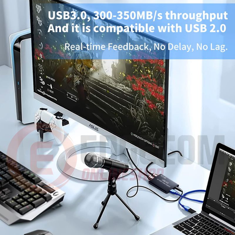 NETLINE USB 3.0 Video Capture Game Live Streaming With Audio 4K 1080P