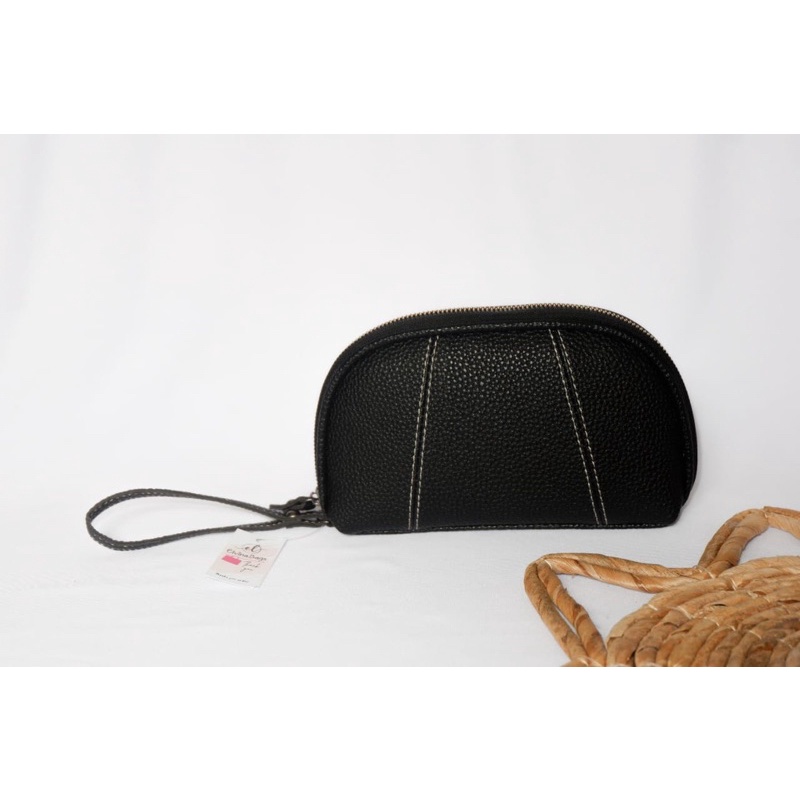 dompet wanita papirut bakpau bapau hp koin terlaris terbaru 2022 multifungsi-Hitam