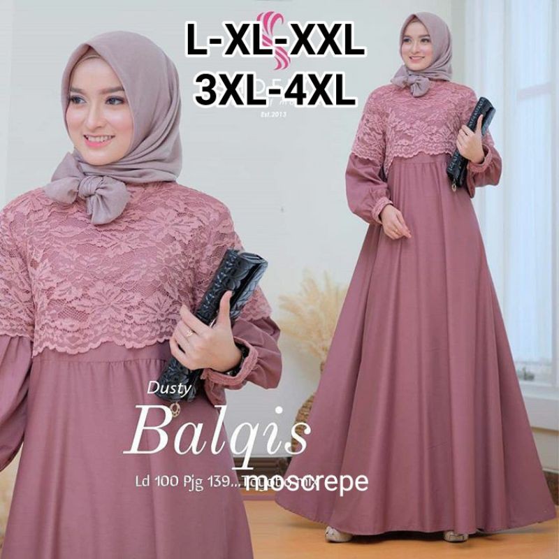 jihya Baju Gamis brukat Jumbo Pesta Ukuran L XL XXL XXXL 4XL Ld 140 gamis asdf jumbo mix bruka