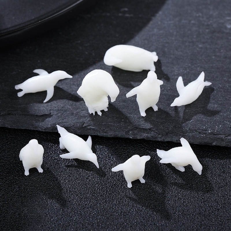 Siy 3pcs / Set Miniatur Pinguin 3d Bahan Plastik Resin Untuk Dekorasi / Modeling / Filler Perhiasan