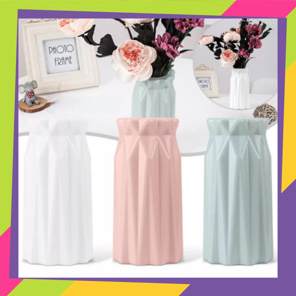 1334D1 / Pot bunga plastik Diamond / Vas bunga plastik gaya Nordic / Pot bunga tanaman Artificial